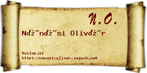 Nánási Olivér névjegykártya