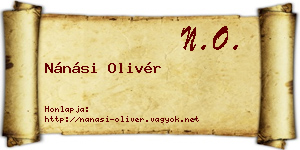 Nánási Olivér névjegykártya